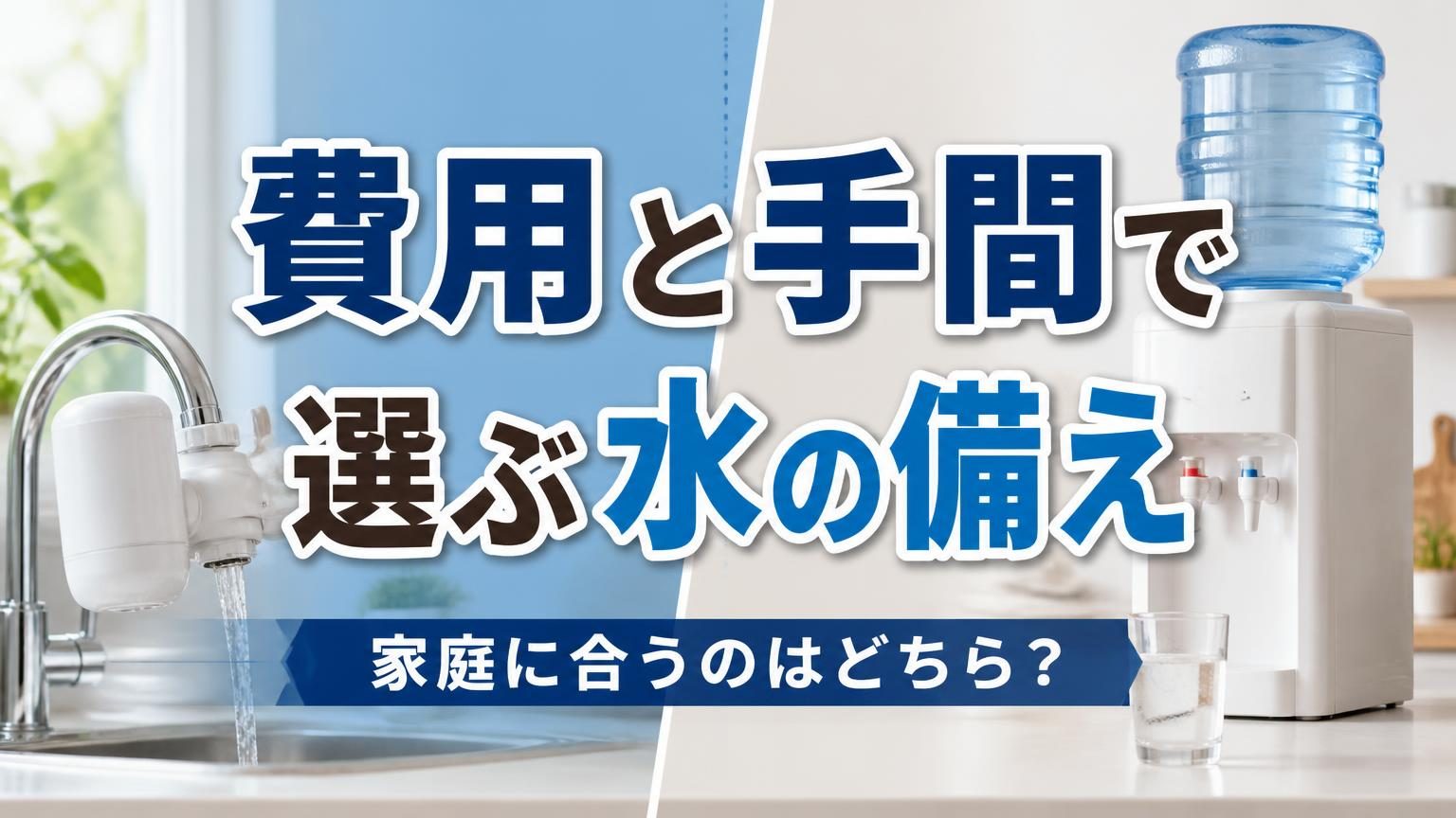 浄水器とウォーターサーバーを費用や使い勝手で比較するイメージ